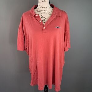 Patagonia Polo Shirt Short Sleeve Red Salmon Men’s Size XL Fish Logo Cotton